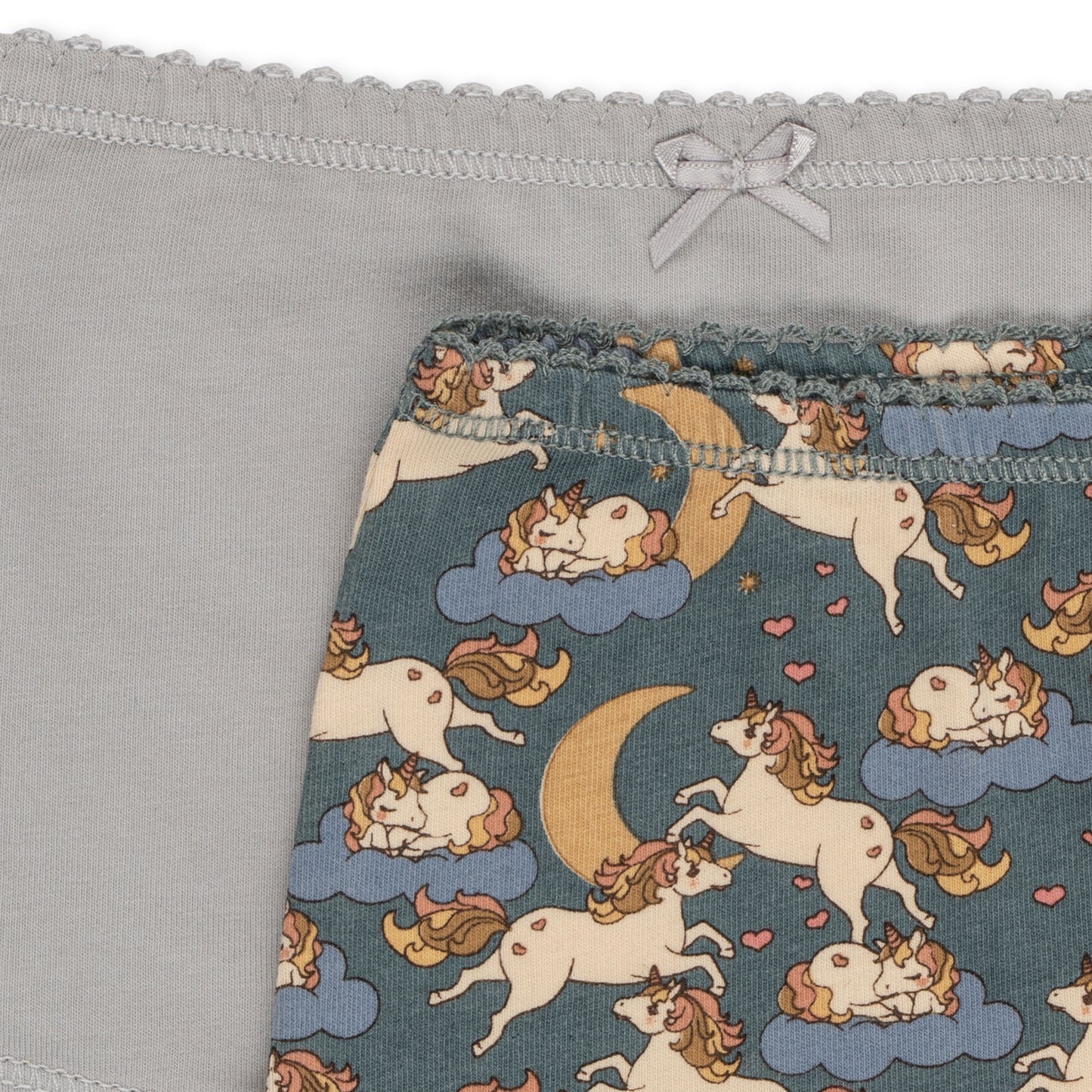 Konges Sløjd Basic 2er Pack Girl Hipster-Unterwäsche Unicorn Bleu
