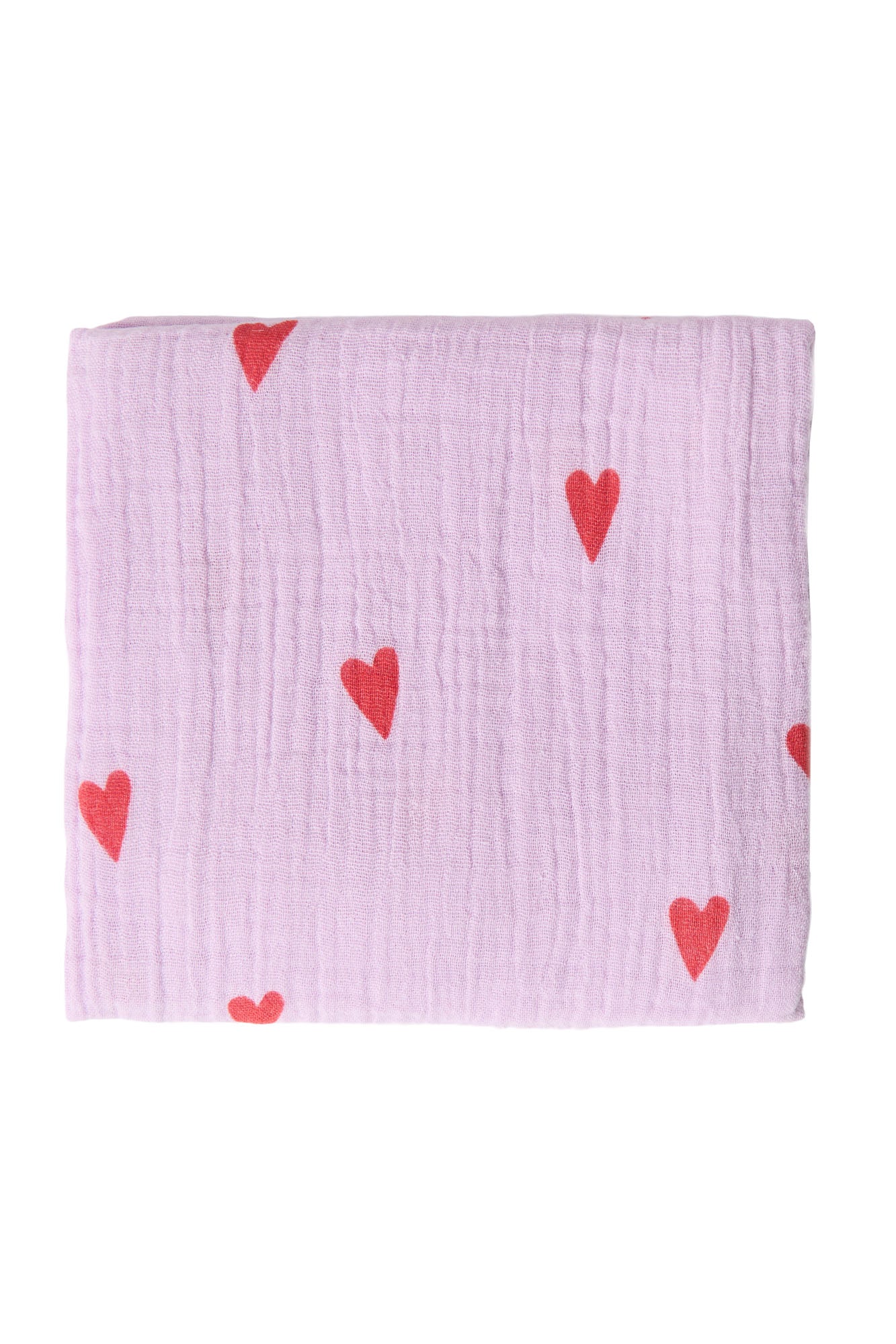 Studio Noos Musselintuch Lilac Hearts 70x70cm