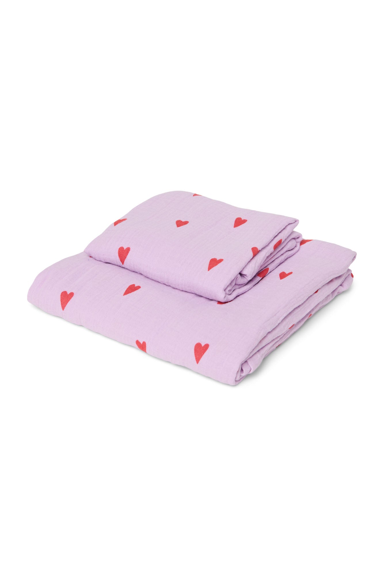 Studio Noos Musselintuch Purple Hearts 120x120cm