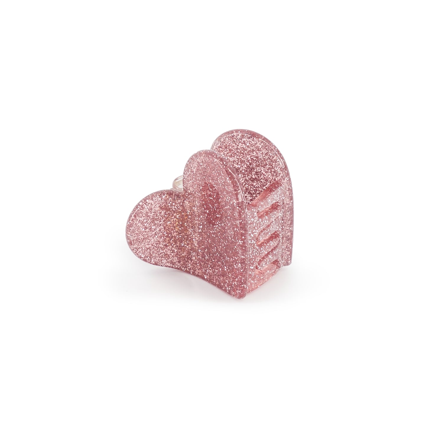 Luciole Mini Haarklammer Pink Glitter Heart