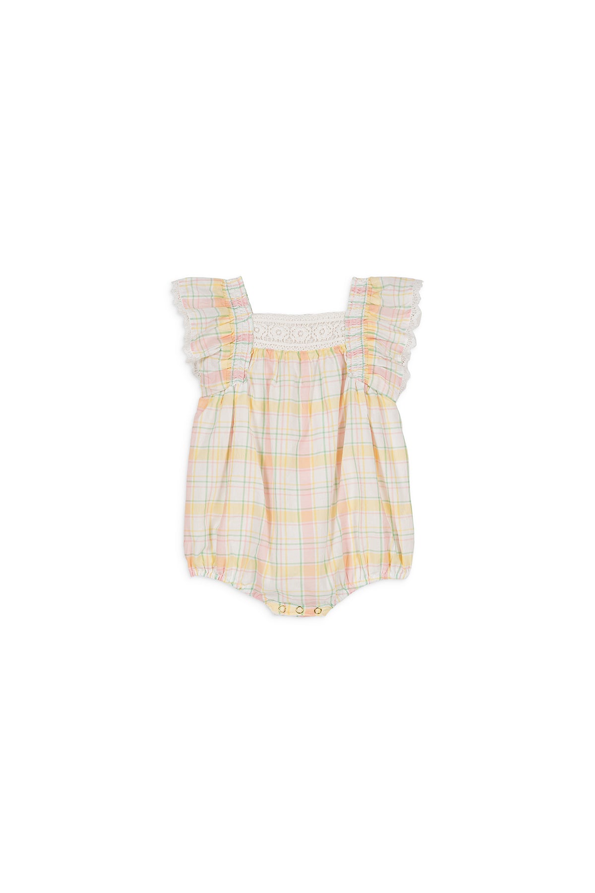 Louise Misha Romper Savia Yellow Positano Checks
