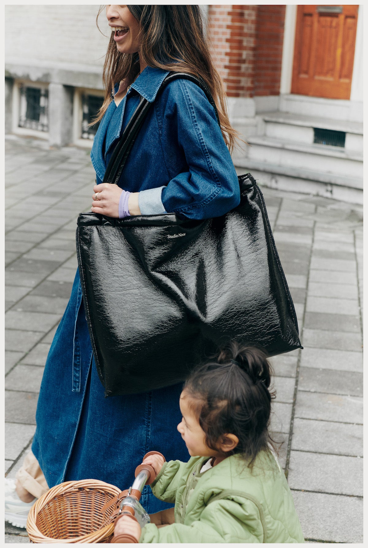 Studio Noos Reversible Teddy Lacquer Mom Bag