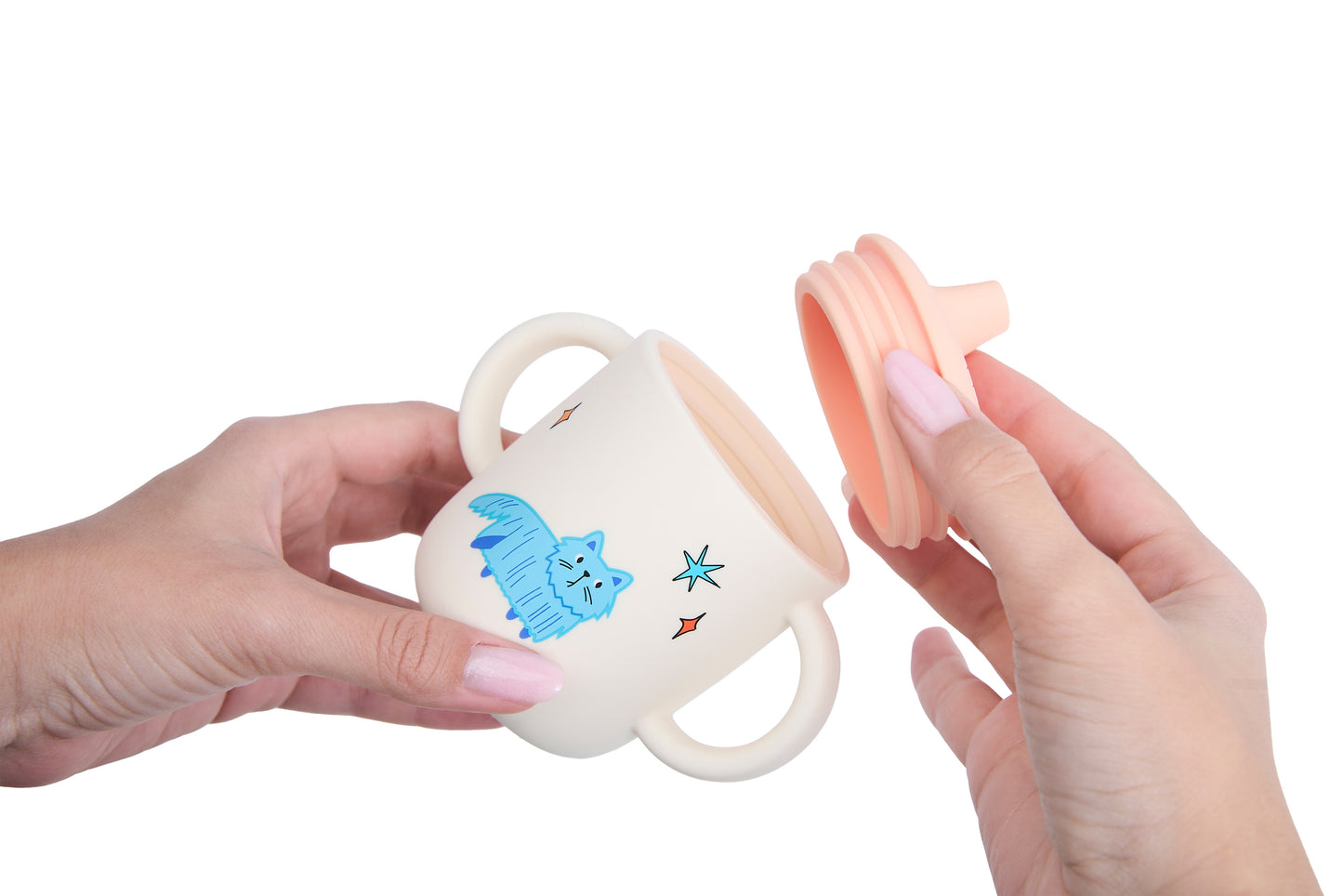 The Cotton Cloud Sippy Cup Set Meowtiful Cats