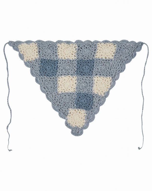 Emile et Ida Kopftuch aus Vichy Karo Crochet Bleu