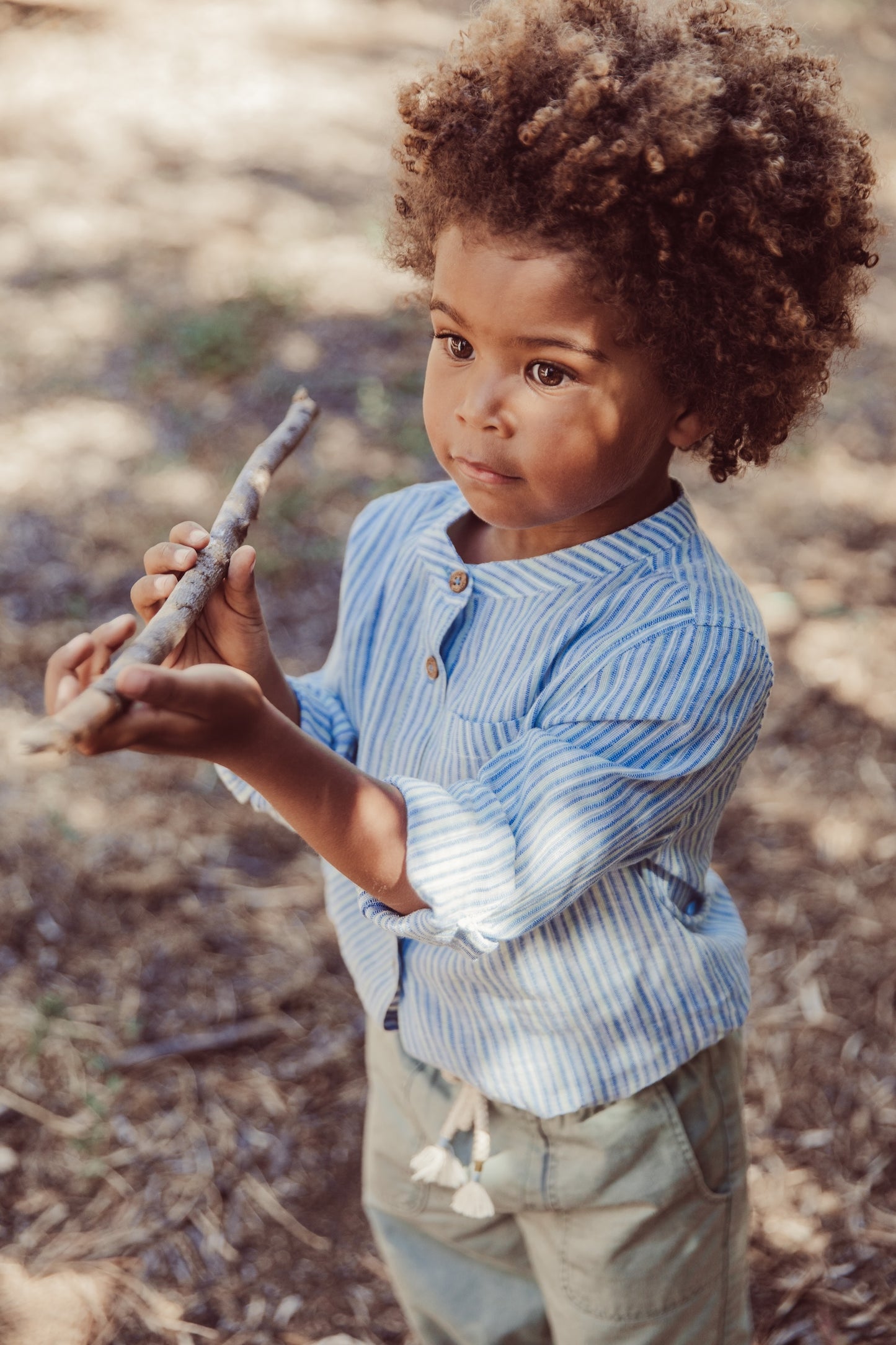 Louise Misha Shirt Amod Blue Parasol Stripes