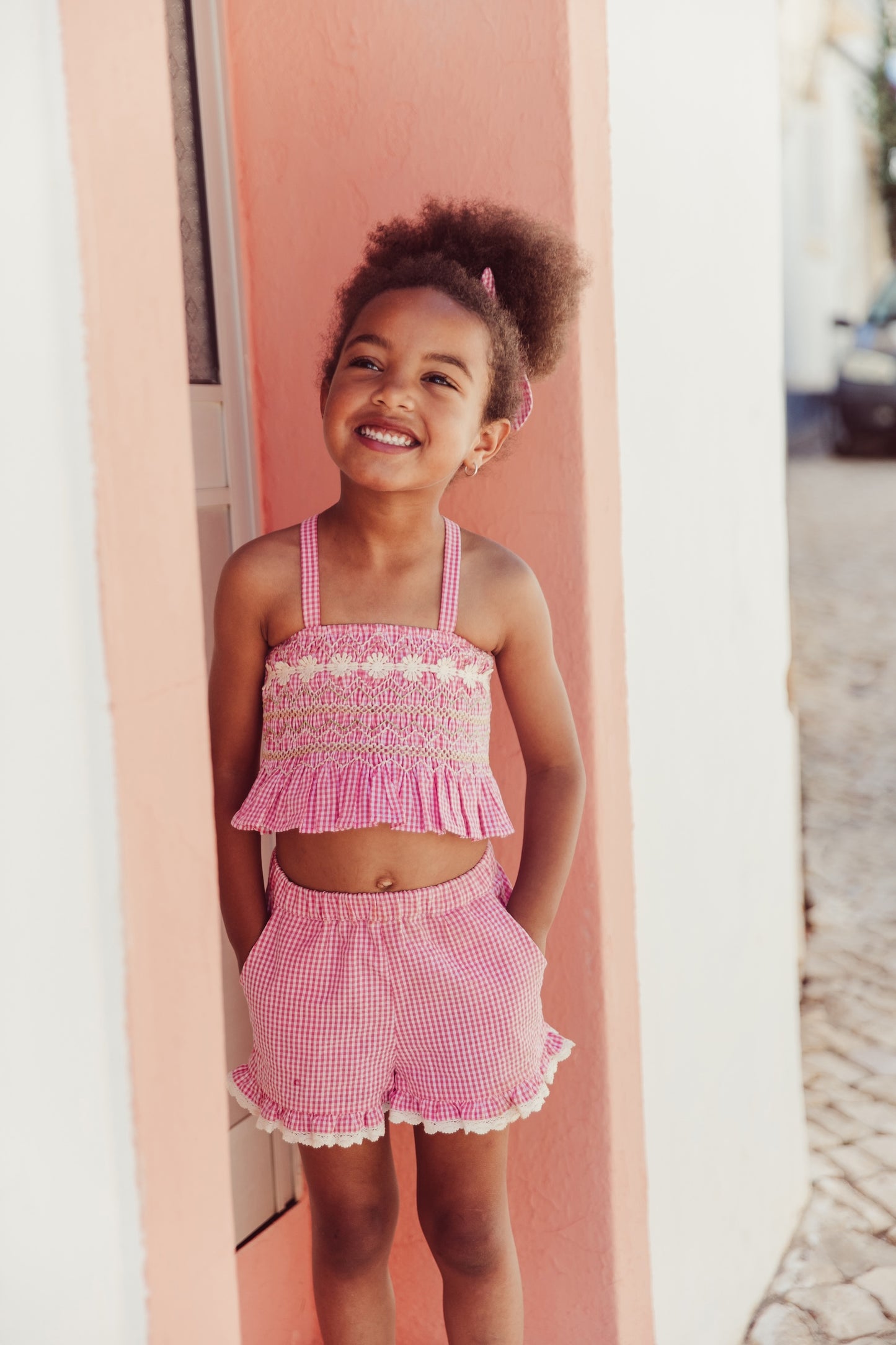 Louise Misha Shorts Vallaloid Pink Fragola Vichy