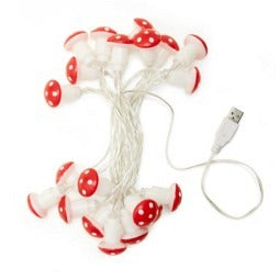 Kikkerland Mushroom String Lichterkette LED