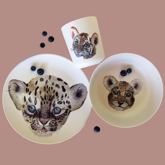 Nuuk Bamboo Dinnerset Leopard & Freunde