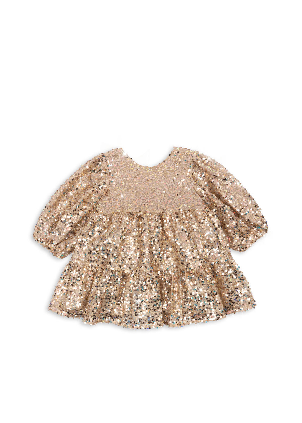 Konges Sløjd Lila Pailletten Kleid mit Schleife Gold Glitter
