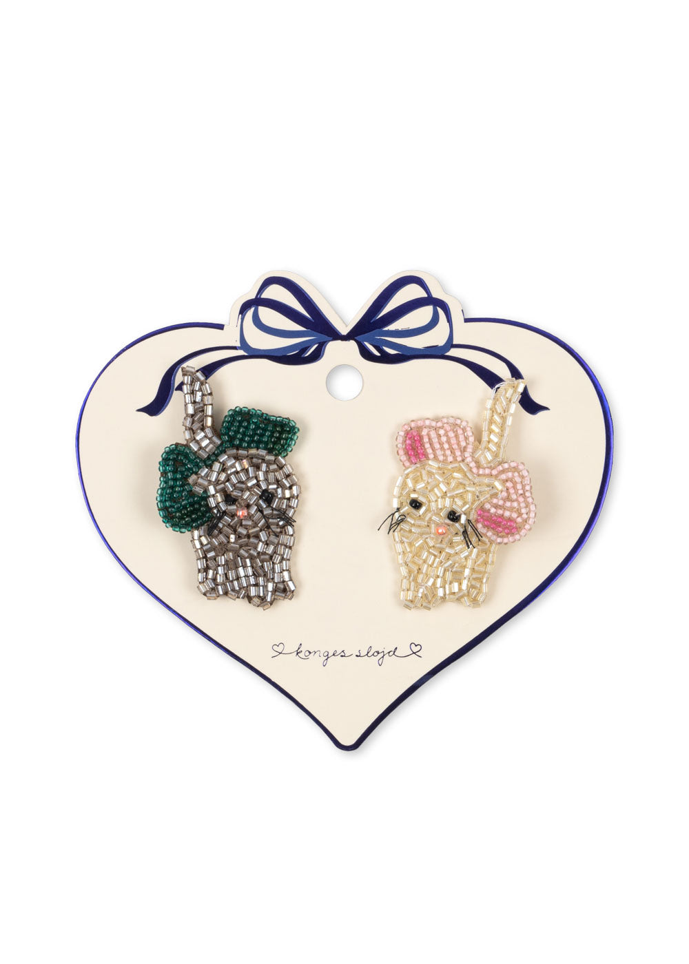 Konges Sløjd 2er Pack Bow Kitty Perlen Haarclips