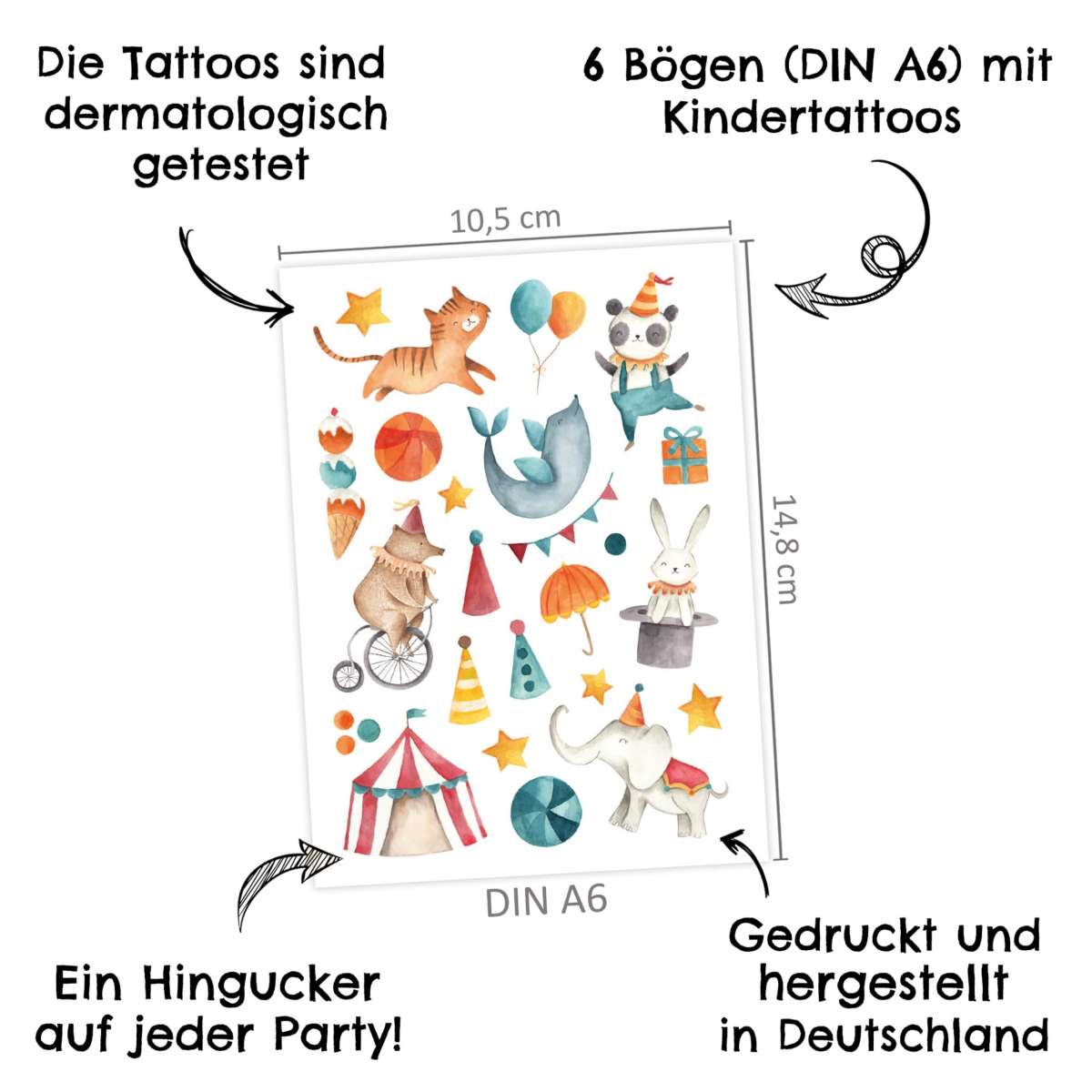 Kindertattoos - Bunter Mix