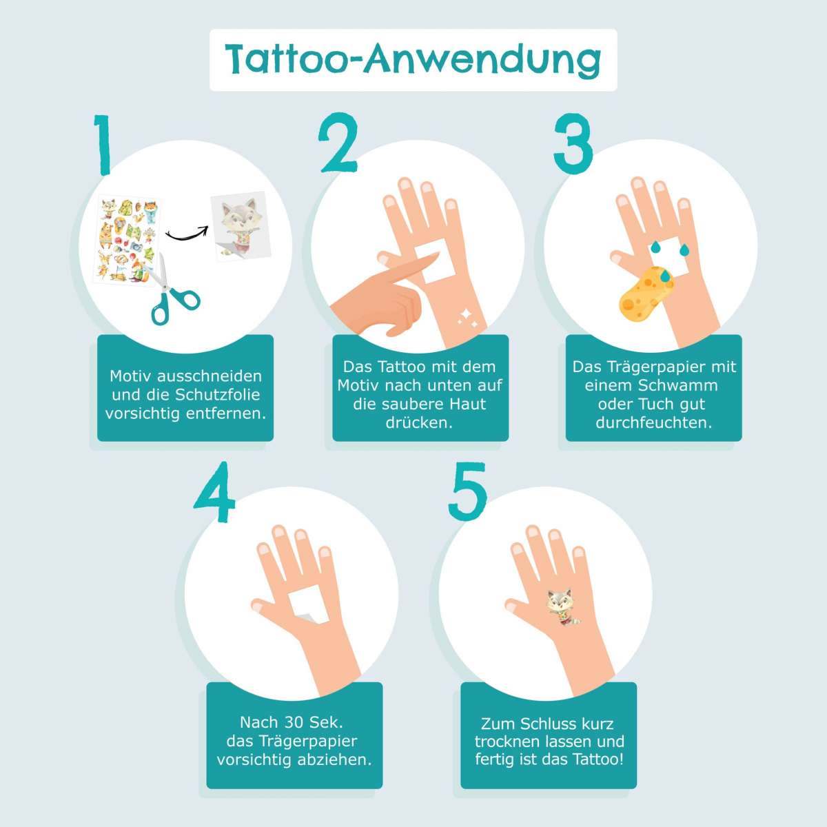 Kindertattoos - Bunter Mix