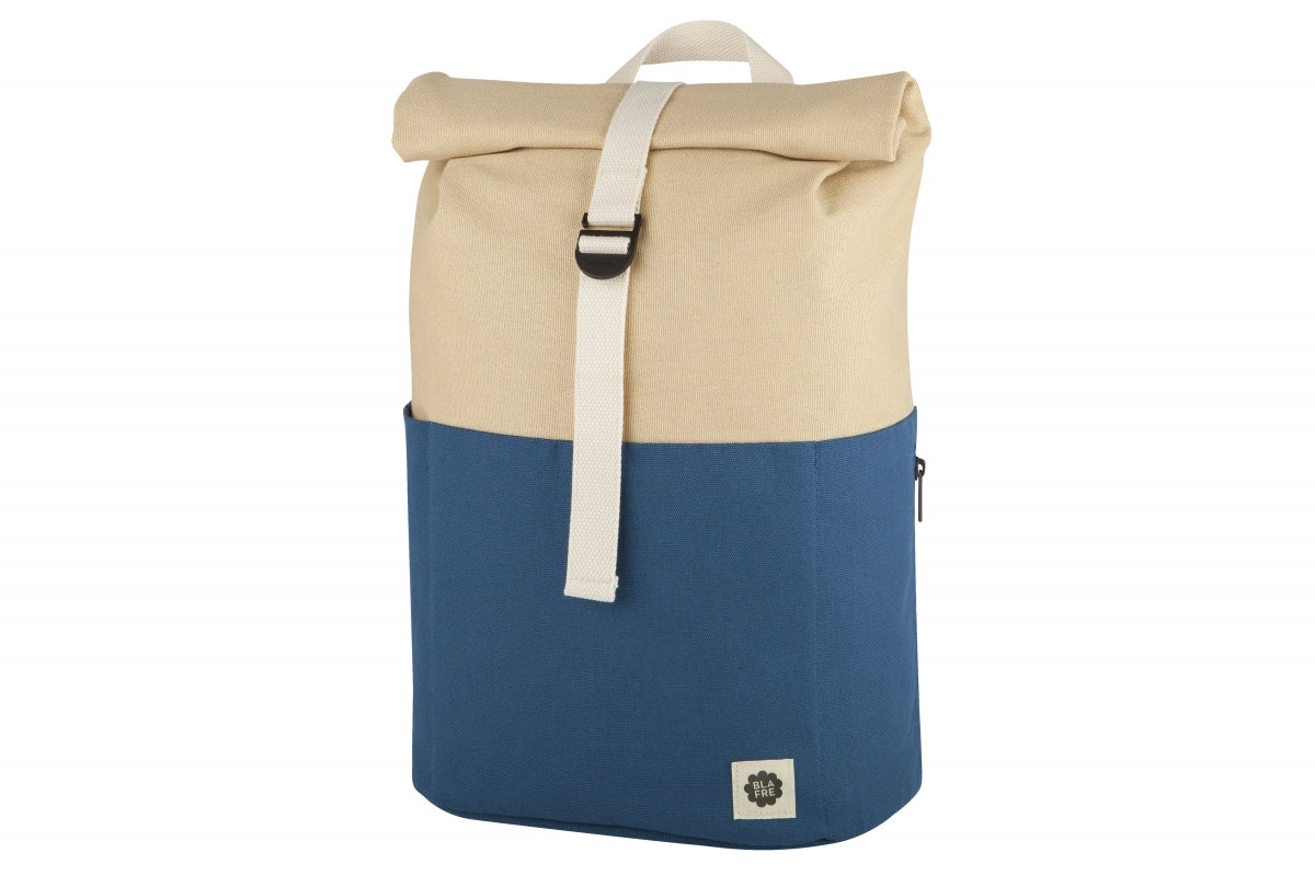 Blafre Rucksack Rolltop Blau/Beige