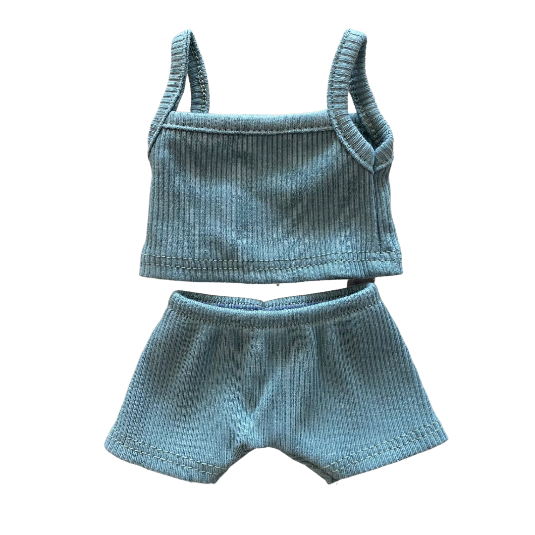 Minikane Puppenunterwäsche aus Rippstrick Paon