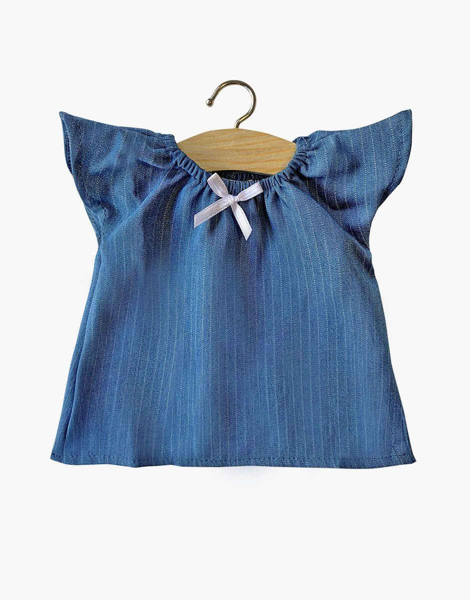 Minikane Nachthemd Mary aus gestreiftem Jeansstoff