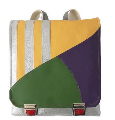 Medusa Schultasche Pop Silber Gelb Olive