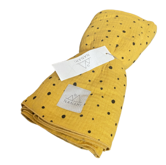 Nanami Musselintuch Gelb mit Punkten