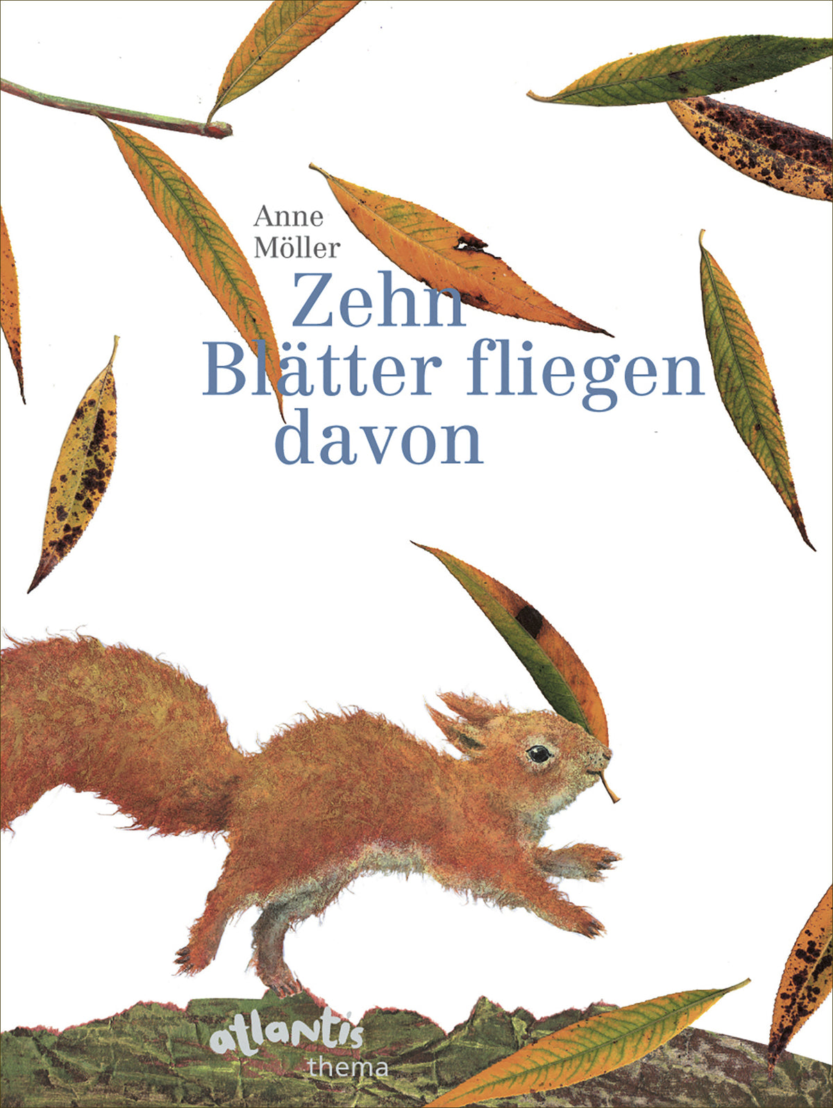Zehn Blätter fliegen davon