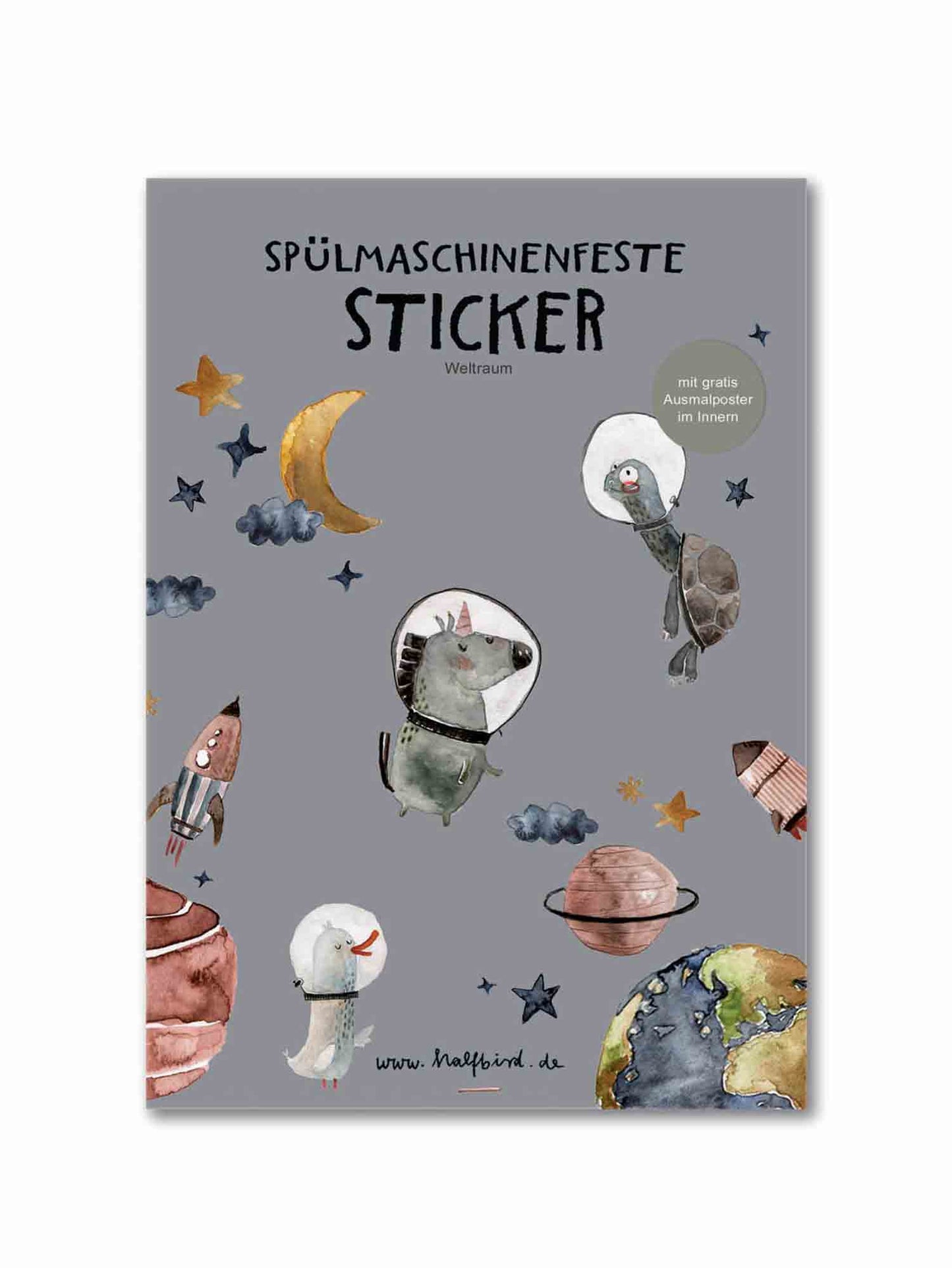 Halfbird spülmaschinenfeste Sticker "Weltraum"