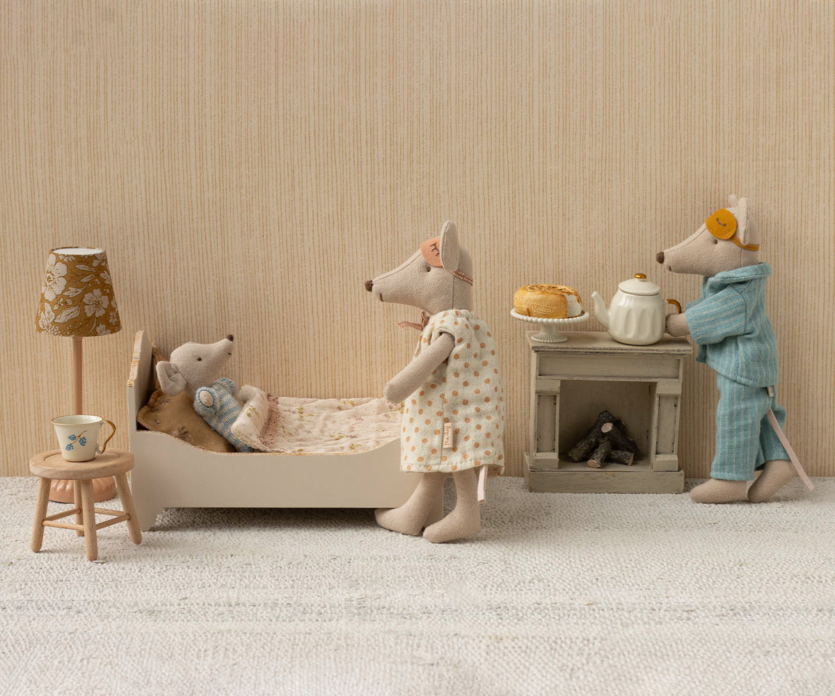 Maileg Bett, Maus - Off White