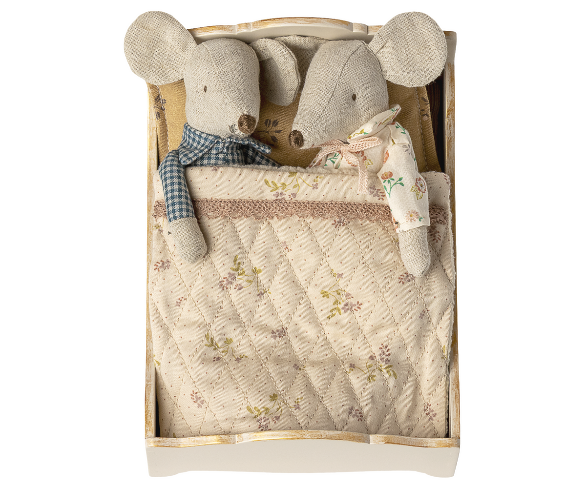 Maileg Bett, Maus - Off White