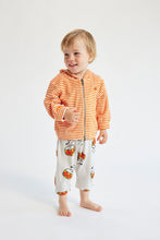 Lade das Bild in den Galerie-Viewer, Bobo Choses Baby Orange Stripes Terry Zipped Hoodie Orange
