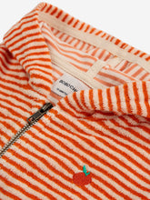Lade das Bild in den Galerie-Viewer, Bobo Choses Baby Orange Stripes Terry Zipped Hoodie Orange
