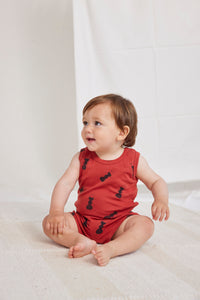 Bobo Choses Baby Ant All Over Body Burgundy Red