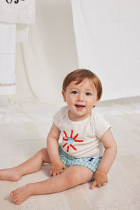 Bobo Choses Baby Vichy Woven Bloomer Turquoise