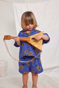 Bobo Choses Baby Aciustic Guitar All Over Woven Shorts Navy Blue