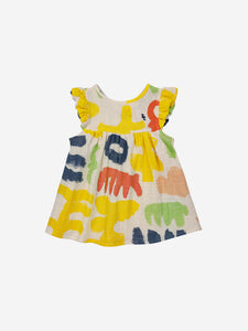 Bobo Choses Baby Carnival All Over Ruffle Dress Offwhite