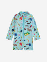 Lade das Bild in den Galerie-Viewer, Bobo Choses Baby Funny Insects All Over Swim Overall Aqua Blue
