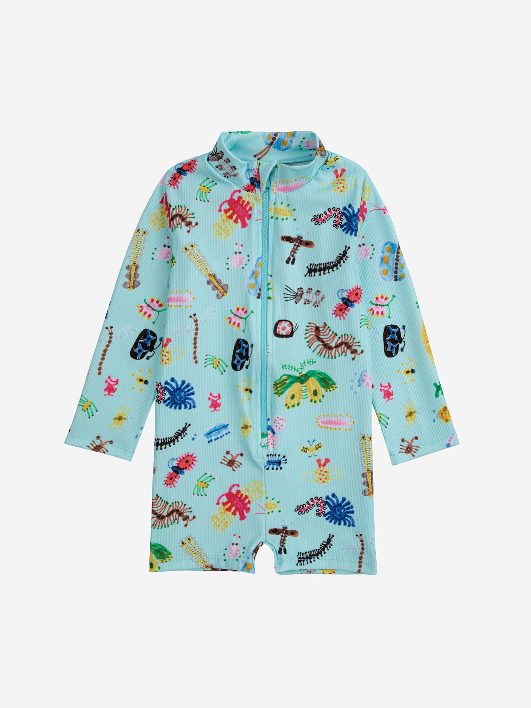 Bobo Choses Baby Funny Insects All Over Swim Overall Aqua Blue