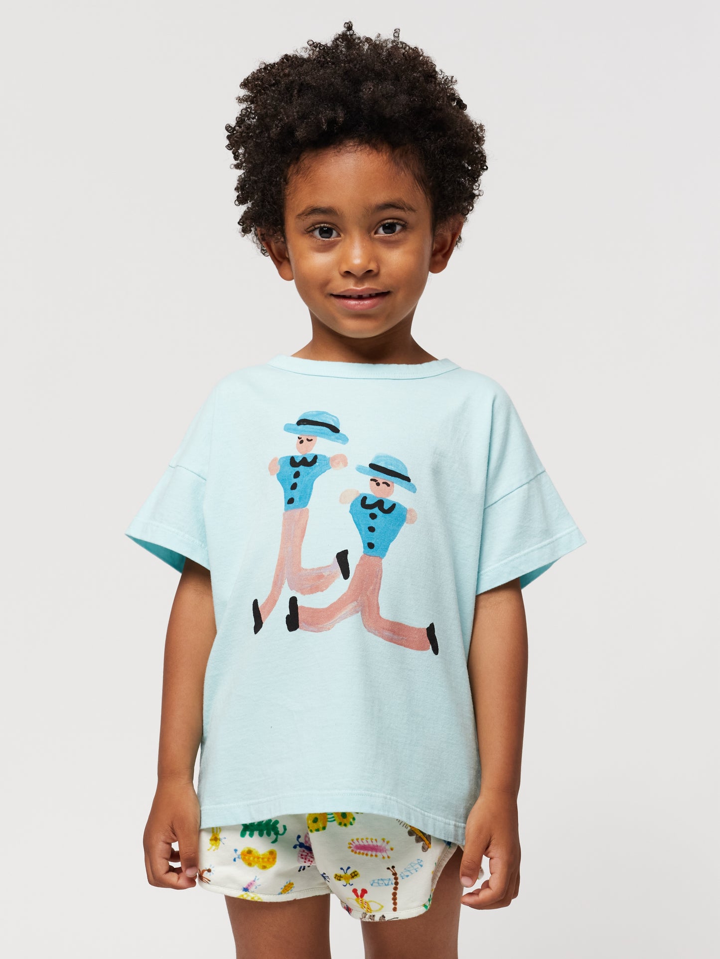 Bobo Choses Dancing Giants T-Shirt Light Blue