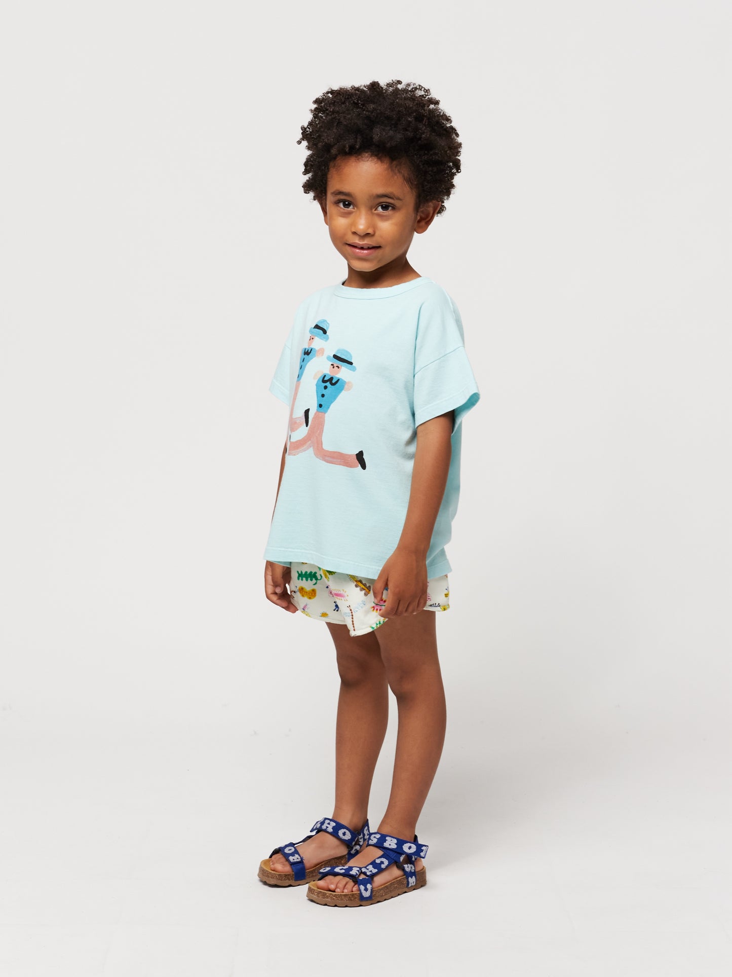 Bobo Choses Dancing Giants T-Shirt Light Blue