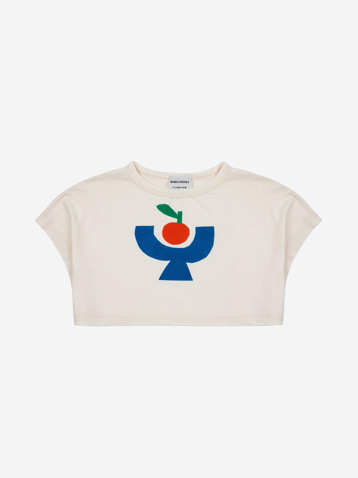 Bobo Choses Tomato Plate Cropped T-Shirt Offwhite