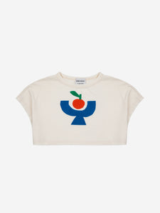 Bobo Choses Tomato Plate Cropped T-Shirt Offwhite