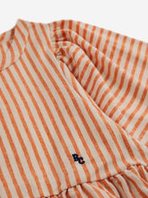 Lade das Bild in den Galerie-Viewer, Bobo Choses Vertical Stripes Ruffle Sleeves Kleid Orange
