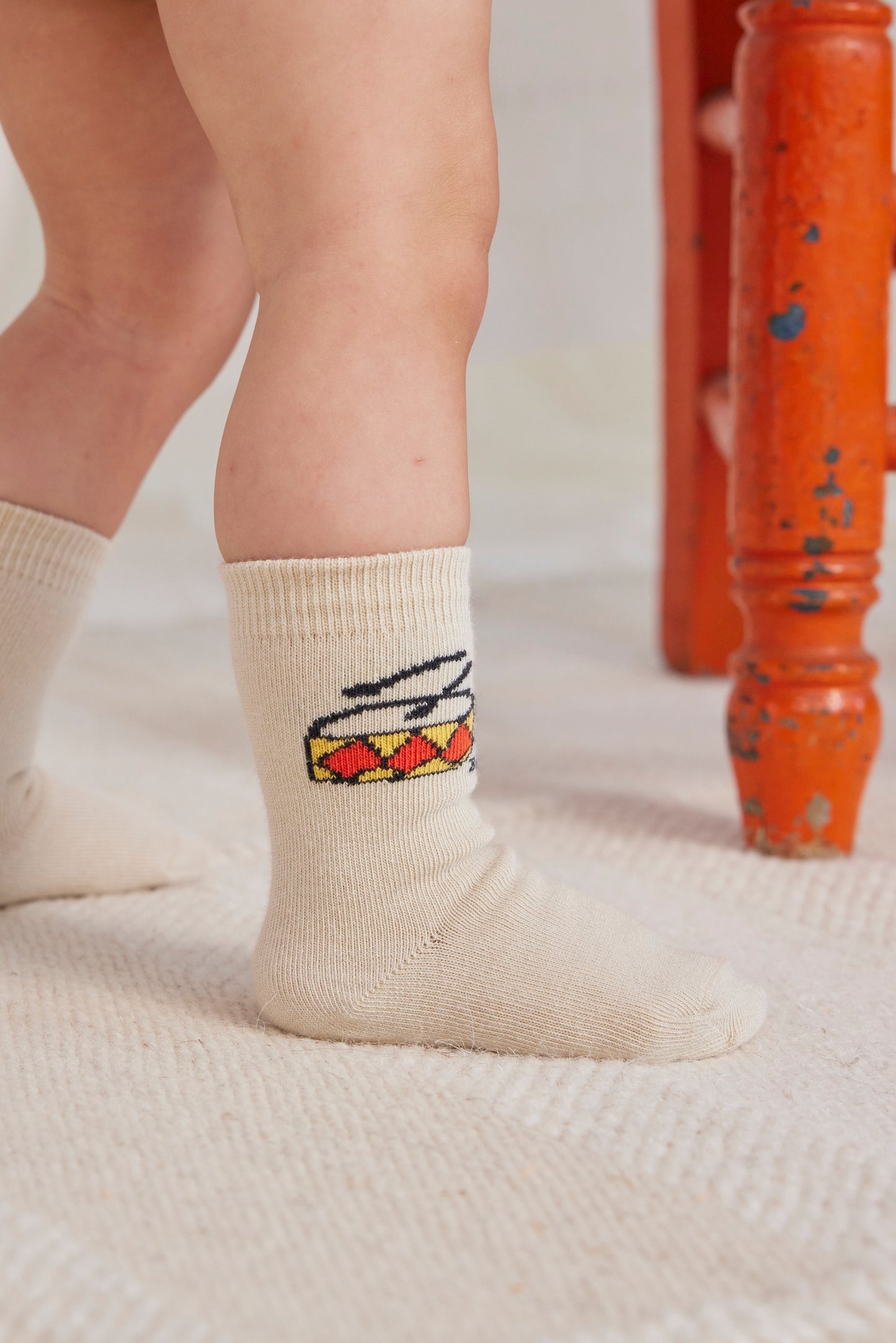 Bobo Choses Play the Drum Socken Beige