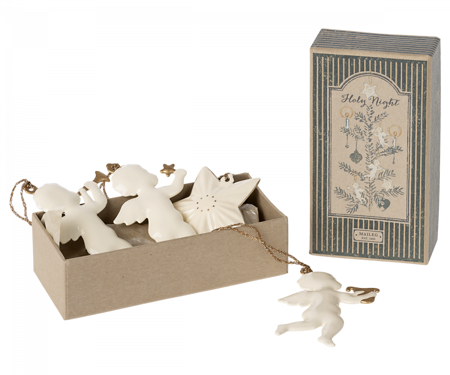 Maileg Metall Ornament-Set O Holy Night