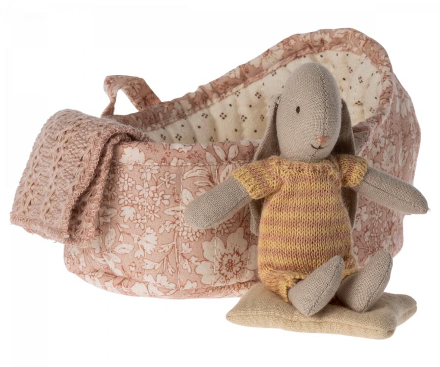 Maileg Micro Hase in Tasche Micro Beige Rosa