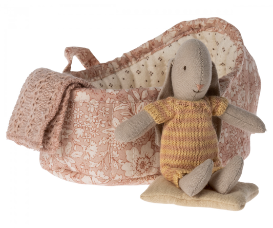 Maileg Micro Hase in Tasche Micro Beige Rosa