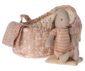 Maileg Micro Hase in Tasche Micro Weiss Rosa