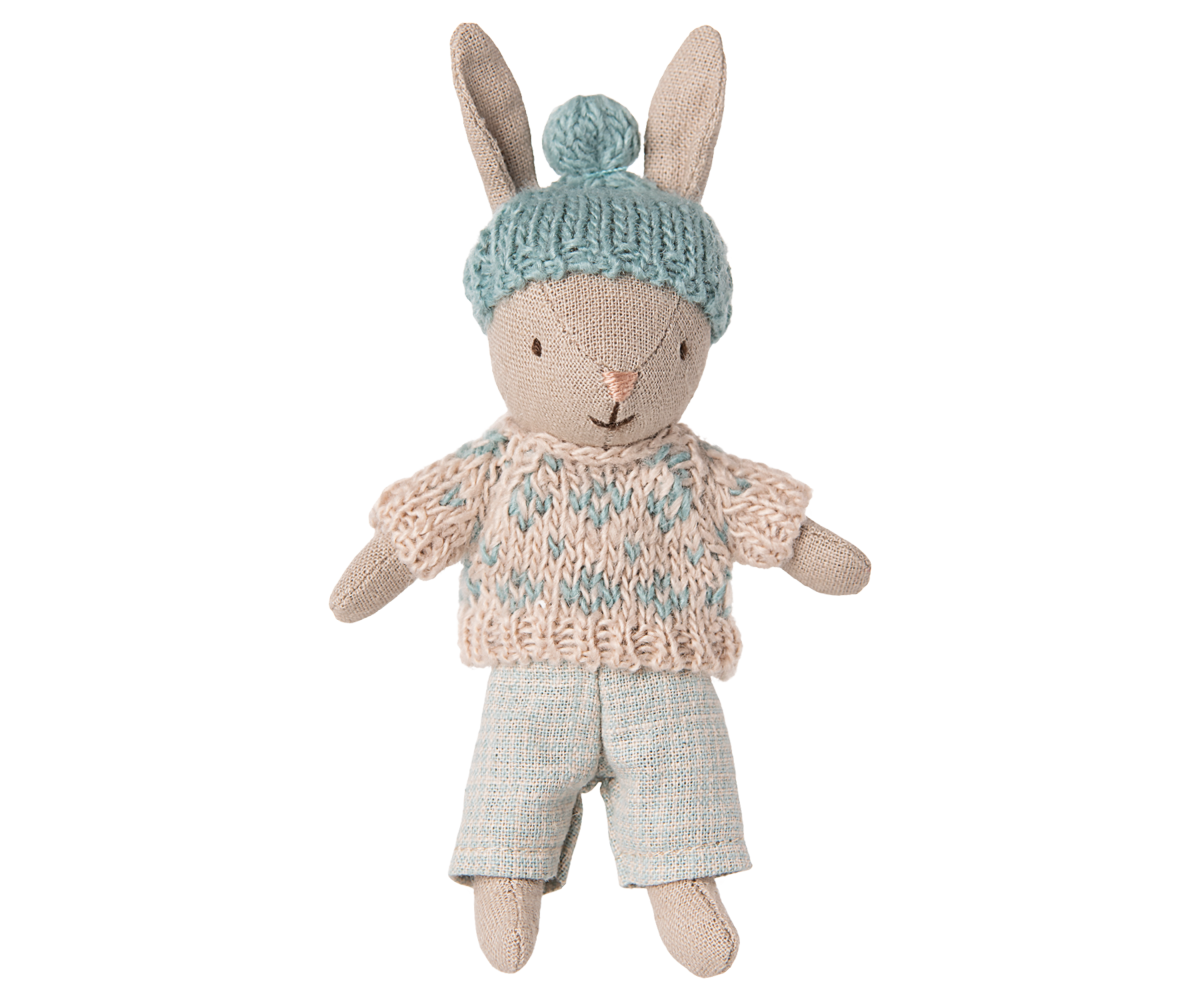 Maileg Winter Hase Micro Sand/Mint