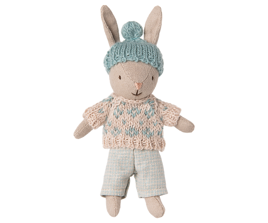 Maileg Winter Hase Micro Sand/Mint