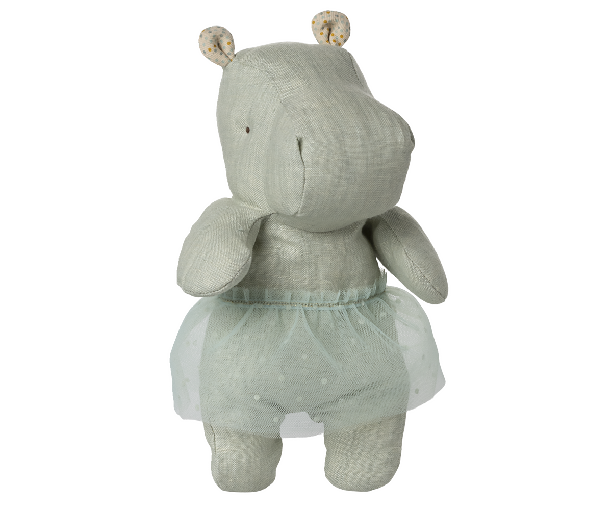 Maileg Safari Friends Hippo mit Rock Small - Mint