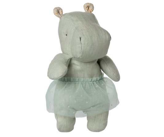 Maileg Safari Friends Hippo mit Rock Small - Mint