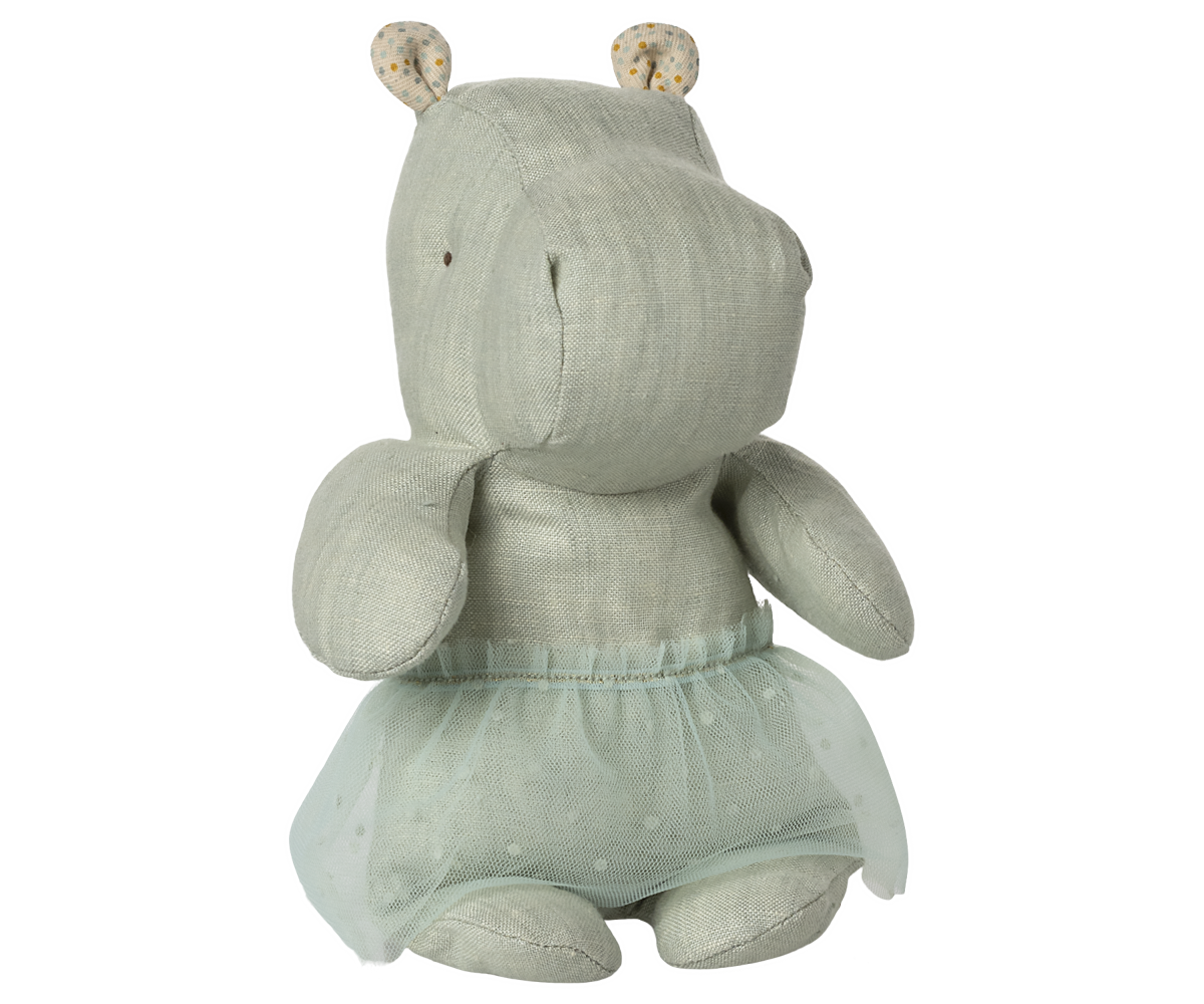 Maileg Safari Friends Hippo mit Rock Small - Mint