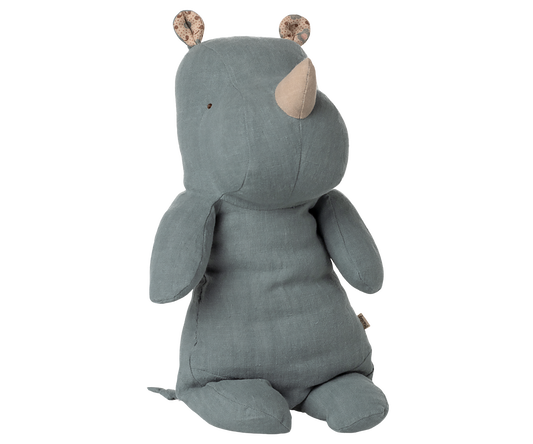 Maileg Safari Friends Medium Rhino Dusty Blue