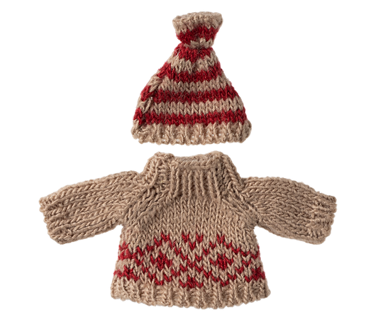 Maileg gestrickter Pullover und Mütze Mutter